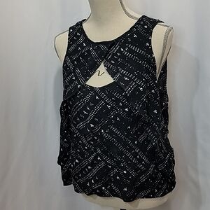 Free PEOPLE Look Through Tank Keyhole Sleeveless Crinkle Drape Top